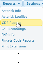 onglet CDR ou call details record