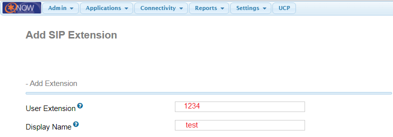 Extension et nom du client