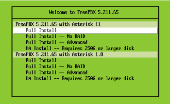 page d'accueil d'installation